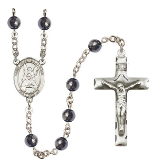Silver Plated 6mm Hematite Saint Frances of Rome Rosary