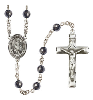 Silver-Plated 6mm Saint Juliana of Cumae  Engraved Catholic Rosaries