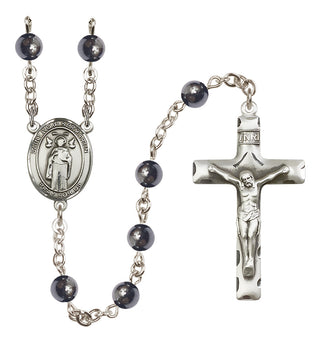 Silver-Plated 6mm Saint Ivo of Kelmartin  Engraved Catholic Rosaries