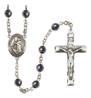 Silver-Plated 6mm Saint Raymond of Penafort  Engraved Catholic Rosaries