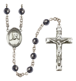 Silver Plated 6mm Hematite Blessed Miguel Pro Rosary