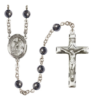 Silver-Plated 6mm Saint Jacob of Nisibis  Engraved Catholic Rosaries