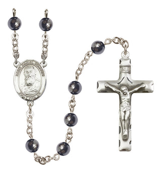 Silver-Plated 6mm Saint Daniel Comboni  Engraved Catholic Rosaries