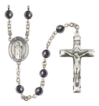 Silver Plated 6mm Hematite Saint Seraphina Rosary