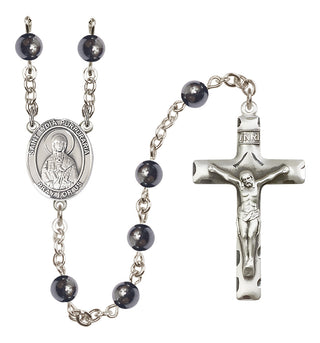 Silver-Plated 6mm Saint Lydia Purpuraria  Engraved Catholic Rosaries