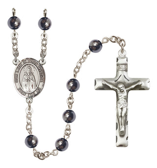 Silver-Plated 6mm Our Lady of Rosa Mystica  Engraved Catholic Rosaries