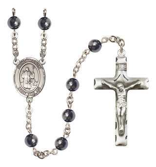 Silver Plated 6mm Hematite Saint Maron Rosary