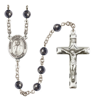Silver-Plated 6mm Saint Joseph Marello  Engraved Catholic Rosaries