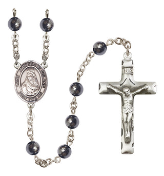 Silver-Plated 6mm Saint Jadwiga of Poland  Engraved Catholic Rosaries