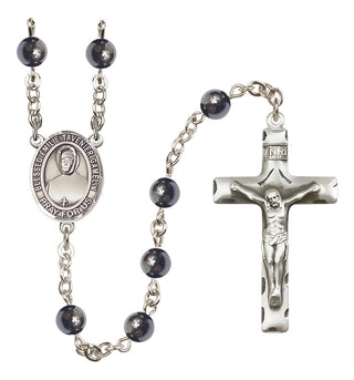 Silver-Plated 6mm Blessed Emilie Tavernier Gamelin  Engraved Catholic Rosaries