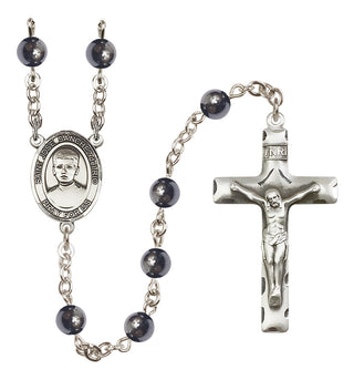 Silver-Plated 6mm Saint Jose Sanchez del Rio  Engraved Catholic Rosaries