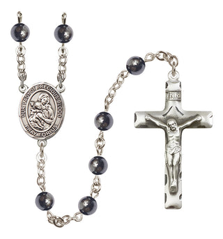 Silver Plated 6mm Hematite Our Lady of the Precious Blood Rosary
