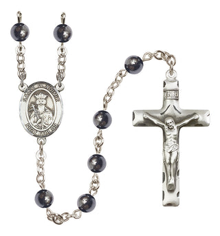 Silver Plated 6mm Hematite Saint Vladimir Rosary