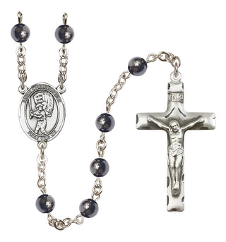 Silver-Plated 6mm Saint Christopher/Baseball Rosary