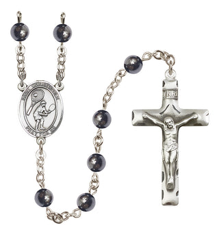 Silver-Plated 6mm Saint Christopher/Tennis Rosary