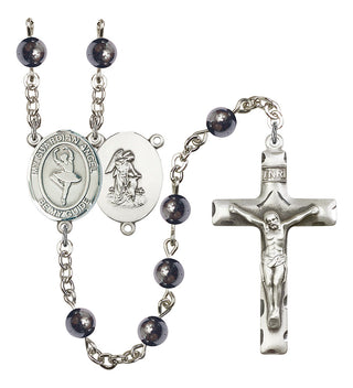 Guardian Angel and Dance Rosary with 6mm Hematite Beads