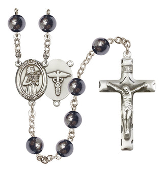 Silver-Plated 8mm Saint Agatha / Nurse Rosary