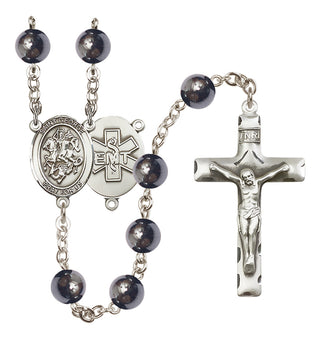 Silver-Plated 6mm Saint George / EMT Rosary