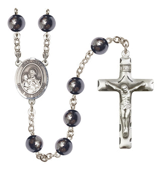 Silver-Plated 8mm San Jose  Engraved Catholic Rosaries