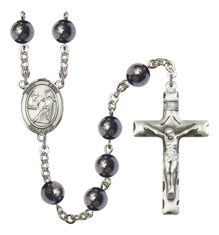 Saint Luke the Apostle Rosary with Hematite Beads
