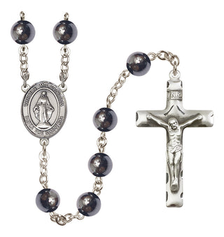 Silver-Plated 8mm Virgen Milagrosa Rosary