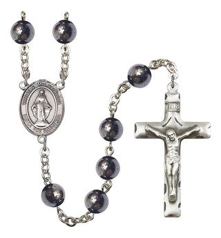 Virgen Milagrosa Rosary with Hematite Beads
