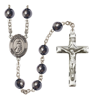 Silver Plated 8mm Hematite San Peregrino Rosary