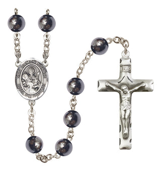 Silver Plated 8mm Hematite San Ramon Nonato Rosary