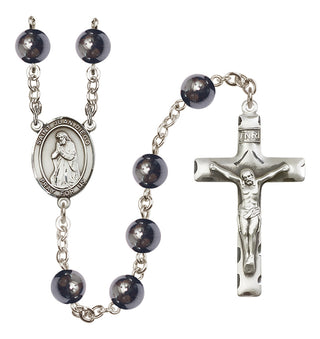 Silver-Plated 8mm Saint Juan Diego  Engraved Catholic Rosaries
