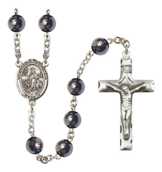 Silver Plated 8mm Hematite Lord Is My Shepherd Rosary