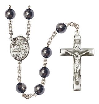 Silver-Plated 8mm Saints Cosmas & Damian  Engraved Catholic Rosaries