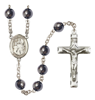Silver-Plated 8mm Maria Stein  Engraved Catholic Rosaries
