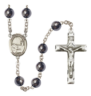 Silver-Plated 8mm Saint Sebastian / Fishing Rosary