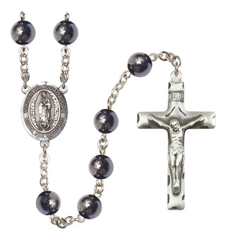 Silver-Plated 8mm Virgen de Guadalupe  Engraved Catholic Rosaries