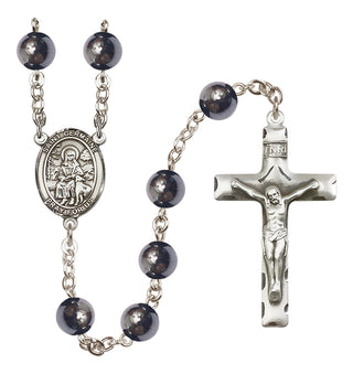 Silver Plated 8mm Hematite Saint Germaine Cousin Rosary