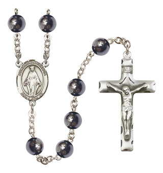 Silver-Plated 8mm Our Lady of Lebanon  Engraved Catholic Rosaries