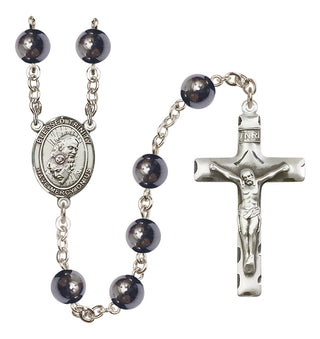 Silver-Plated 8mm Blessed Trinity  Engraved Catholic Rosaries
