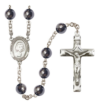 Silver-Plated 8mm Saint John Baptist de la Salle  Engraved Catholic Rosaries