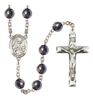 Silver-Plated 8mm Saint Colette  Engraved Catholic Rosaries