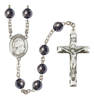 Silver-Plated 8mm Saint Bruno  Engraved Catholic Rosaries