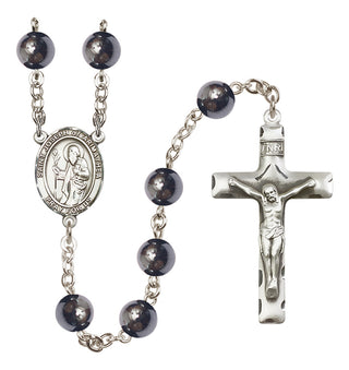 Silver Plated 8mm Hematite Saint Joseph of Arimathea Rosary