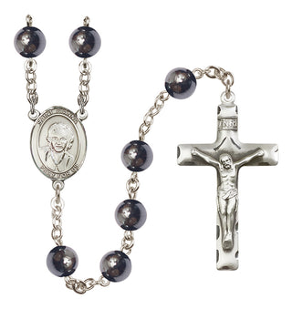 Silver-Plated 8mm Saint Gianna Beretta Molla  Engraved Catholic Rosaries