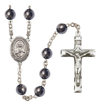 Silver-Plated 8mm Corazon Inmaculado de Maria  Engraved Catholic Rosaries