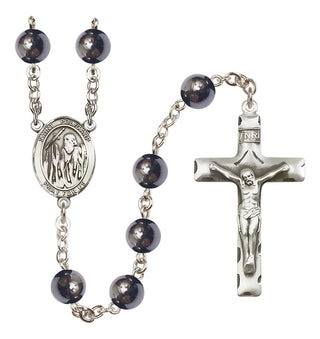 Silver Plated 8mm Hematite Saint Polycarp of Smyrna Rosary