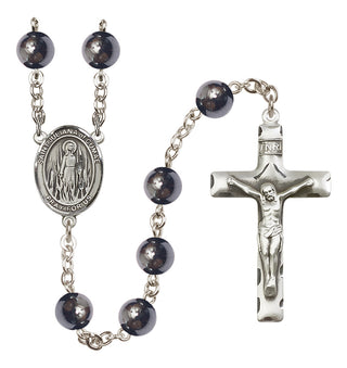 Silver-Plated 8mm Saint Juliana of Cumae  Engraved Catholic Rosaries