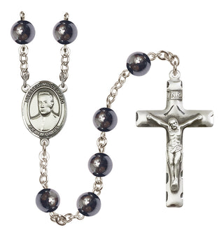 Silver Plated 8mm Hematite Blessed Miguel Pro Rosary
