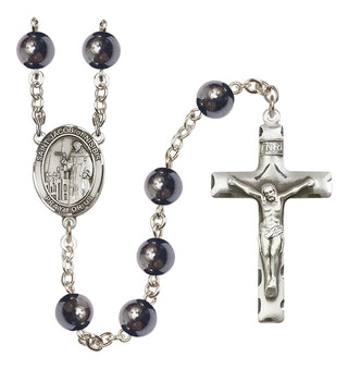Silver Plated 8mm Hematite Saint Jacob of Nisibis Rosary