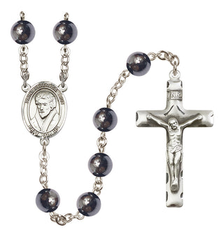 Silver-Plated 8mm Saint Peter Canisius  Engraved Catholic Rosaries
