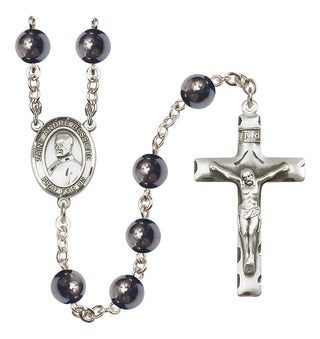 Silver-Plated 8mm Saint Andre Bessette  Engraved Catholic Rosaries