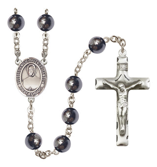 Silver Plated 8mm Hematite Blessed Emilie Tavernier Gamelin Rosary